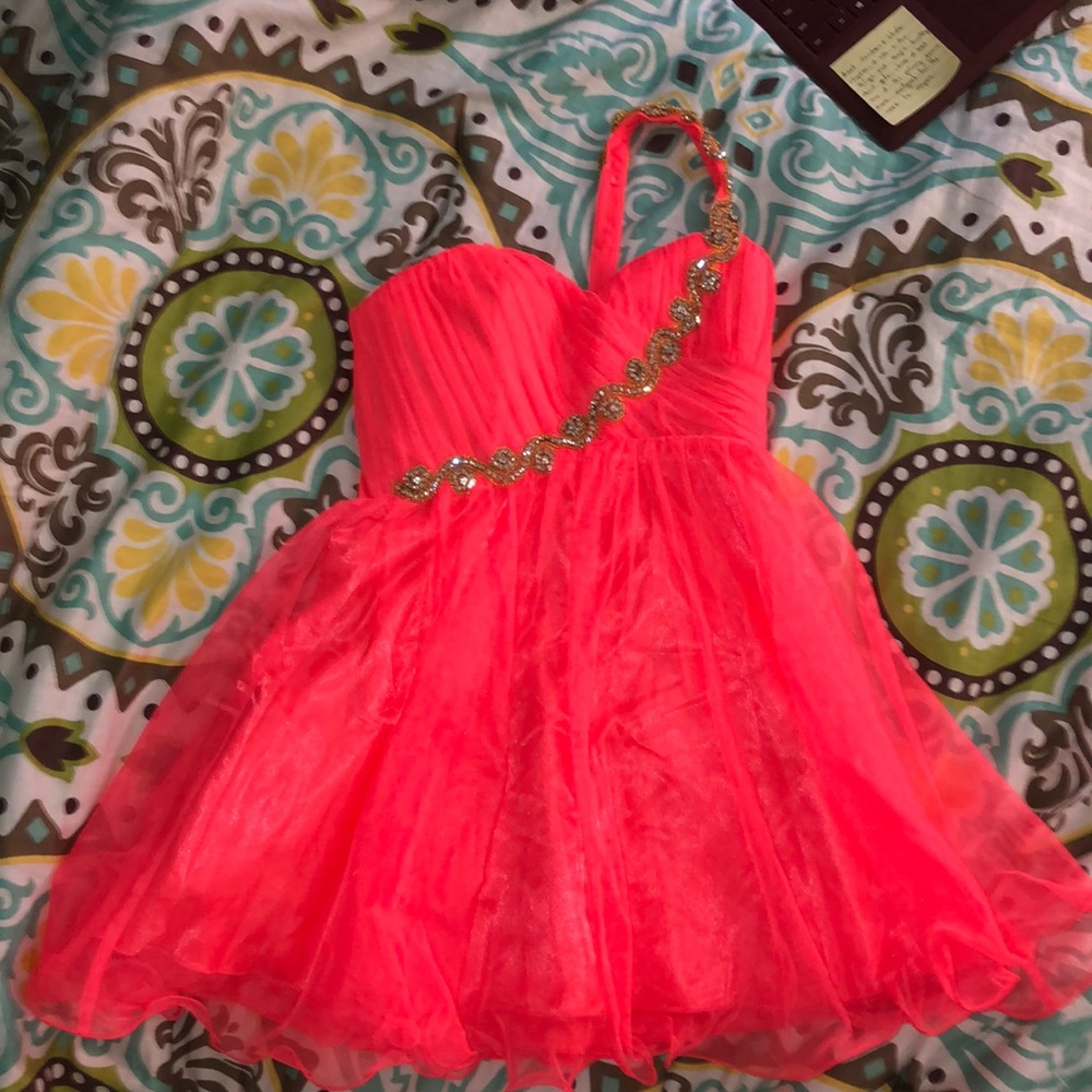 Orange one strap dress